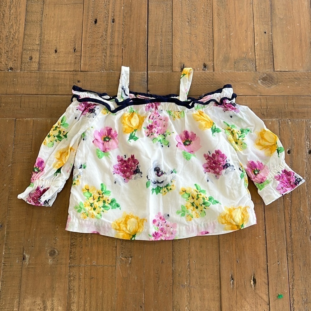 Janie and jack floral cold shoulder top